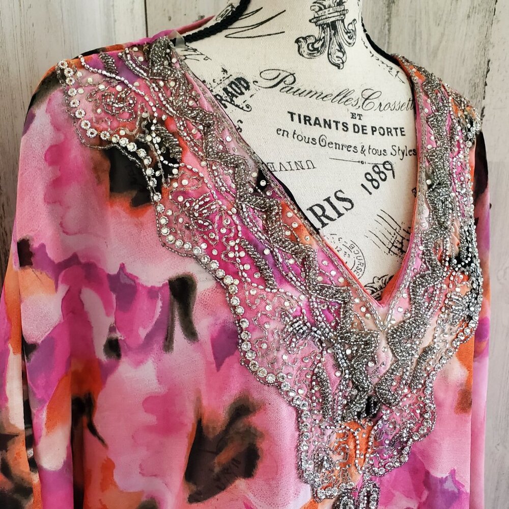 LUCKY & COCO SEQUIN and  BEADED EMBELLISHED SWIMWEAR COVER-UP DRESS - Picture 2 of 10